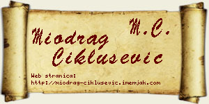 Miodrag Ciklušević vizit kartica